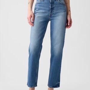Gap High Rise Cheeky Straight Jeans 30/10 Light Indigo